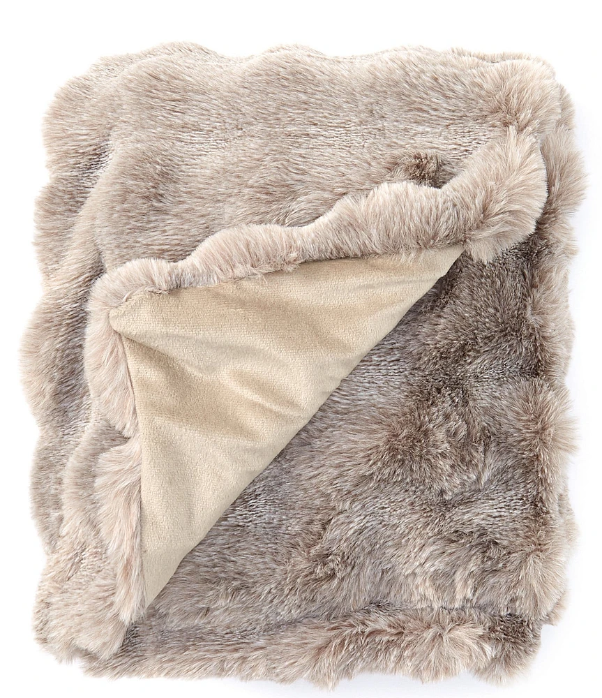 Noble Excellence Warm Shop Collection Vernon Carved Faux Fur Throw