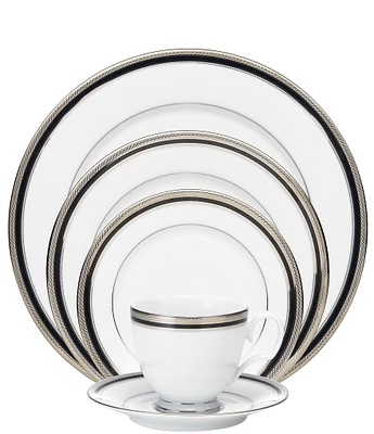 Noritake Austin Platinum Porcelain 5-Piece Place Setting