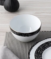 Noritake Black Rill Collection Cereal Bowls, Set of 4