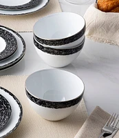 Noritake Black Rill Collection Cereal Bowls, Set of 4