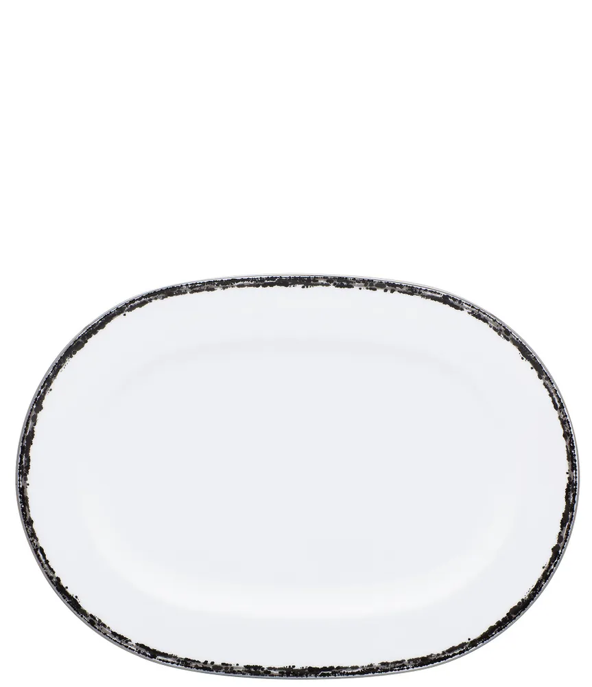 Noritake Black Rill Collection Oval Platter