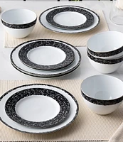 Noritake Black Rill Collection Salad Plates, Set of 4