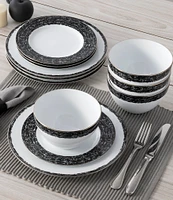 Noritake Black Rill Collection Salad Plates, Set of 4