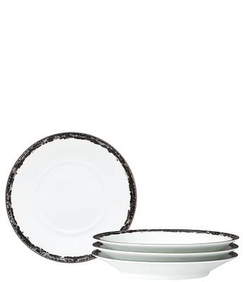 Noritake Black Rill Collection Saucers, Set of 4