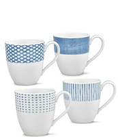 Noritake Hammock Collection Assorted Mugs, Set of 4