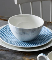 Noritake Blue Hammock Collection Rim Dot All-Purpose Bowls, Set of 4