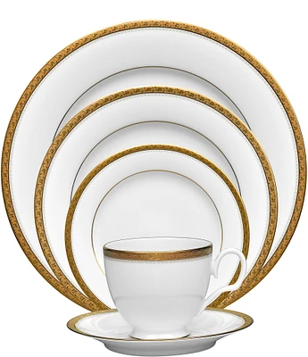 Noritake Charlotta Gold 5 Piece Place Setting