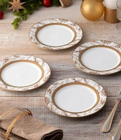 Noritake Charlotta Gold Holiday Harvest Appetizer Plates, Set of 4