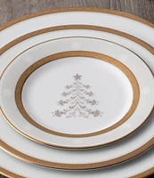 Noritake Charlotta Gold Holiday Tree Appetizer Plates, Set of 4