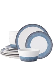 Noritake Colorscapes Layers Collection 12-Piece Coupe Dinnerware Set