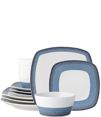 Noritake Colorscapes Layers Collection 12-Piece Square Dinnerware Set