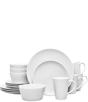 Noritake Colorscapes Swirl Collection 16-Piece Coupe Set, Service For 4