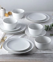 Noritake Colorscapes White-on-White Swirl 12-Piece Coupe Set