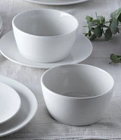 Noritake Colorscapes White-on-White Swirl 12-Piece Coupe Set