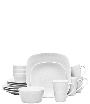 Noritake Colorscapes Swirl Collection 16-Piece Square Set