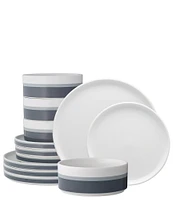 Noritake ColorStax Stripe Collection 12-Piece Dinnerware Set