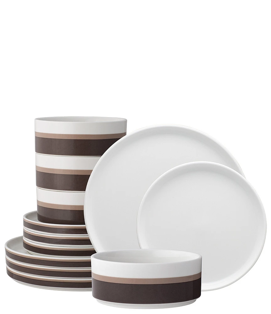 Noritake ColorStax Stripe Collection 12-Piece Dinnerware Set