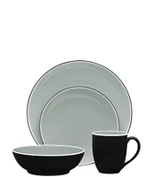 Noritake Colortrio Blue Collection 4-Piece Coupe Place Setting