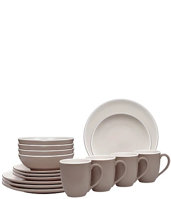 Noritake ColorTrio Collection 16-Piece Coupe Set, Service For 4