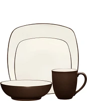 Noritake Colorwave Square Matte & Glossy Stoneware 4-Piece Place Setting