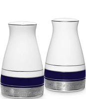 Noritake Crestwood Cobalt Platinum Porcelain Salt & Pepper Shaker Set