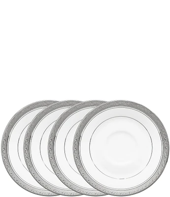 Noritake Crestwood Etched Collection Saucers, Set of 4