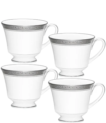 Noritake Crestwood Etched Platinum Collection Cups, Set of 4