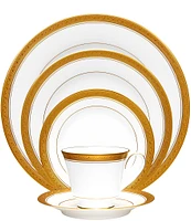 Noritake Crestwood Etched Platinum Porcelain 5-Piece Place Setting