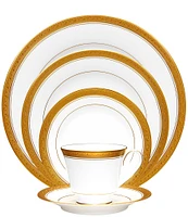 Noritake Crestwood Etched Platinum Porcelain 5-Piece Place Setting