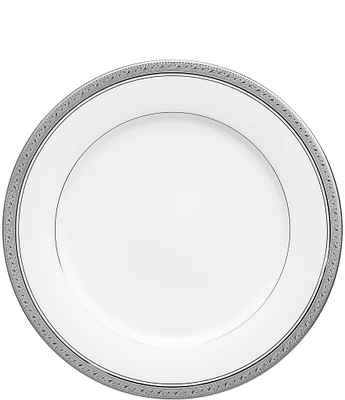 Noritake Crestwood Etched Platinum Porcelain Dinner Plate