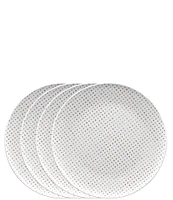 Noritake Hammock Collection Coupe Dots Dinner Plates, Set of 4