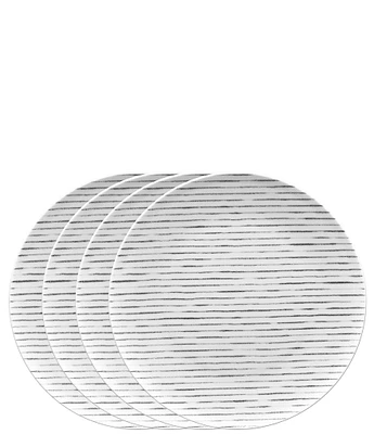 Noritake Hammock Collection Coupe Stripe Dinner Plates, Set of 4