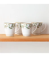 Noritake Holly & Berry Gold Collection Accent Mugs, Set of 4