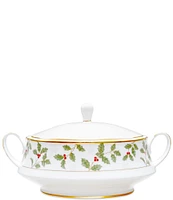 Noritake Holly & Berry Gold Collection Covered Vegetable Bowl