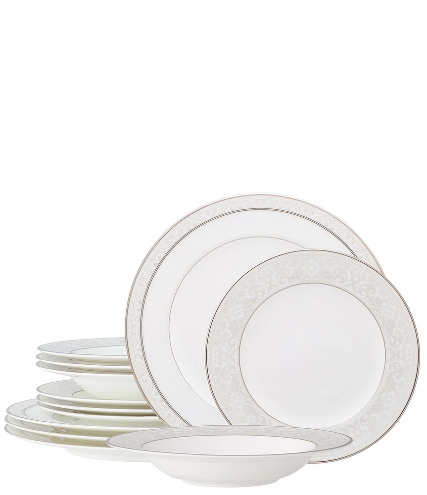 Noritake Montvale Platinum Collection 12-Piece Set, Service For 4