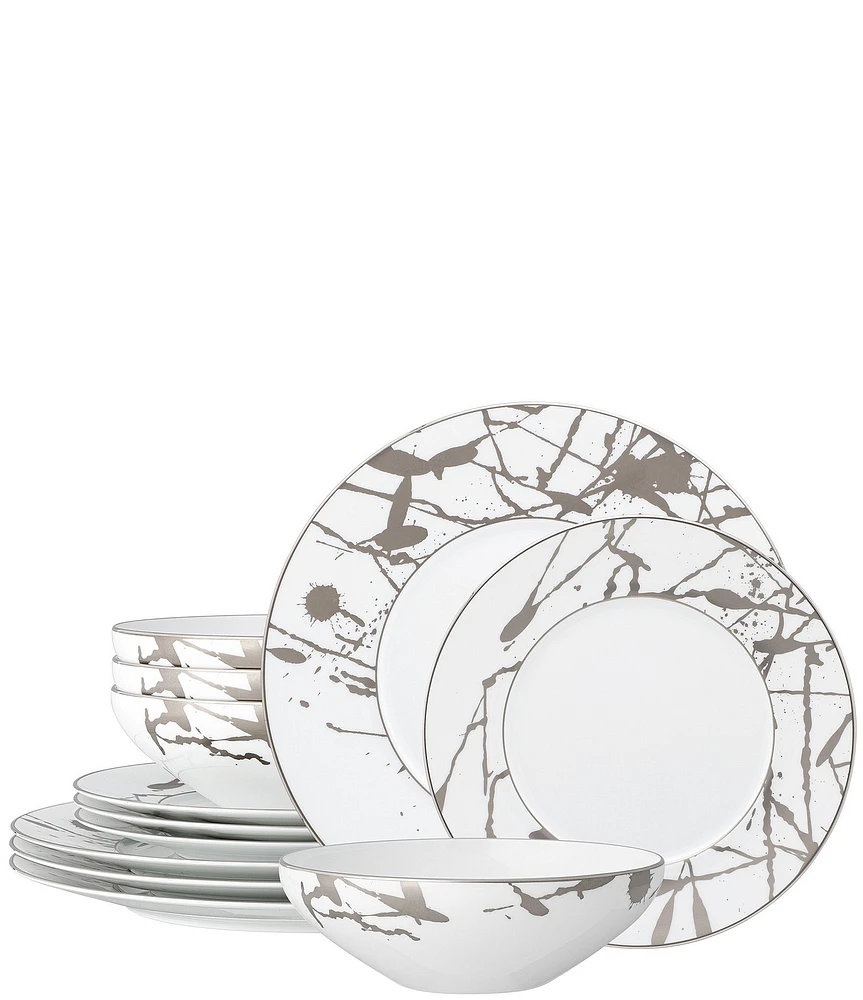 Noritake Raptures Platinum Collection 12-Piece Set, Service For 4