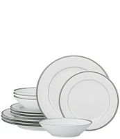 Noritake Regina Platinum Collection 12-Piece Set, Service For 4