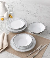 Noritake Satin Flourish Collection 12-Piece Set, Service For 4