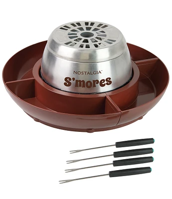 Nostalgia Electrics Indoor Electric Stainless Steel S'mores Maker With 4 Compartment Tray