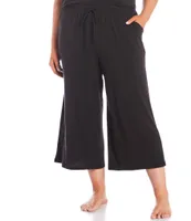 Nottibianche Plus Size Wide Leg Jersey Knit Coordinating Sleep Pants