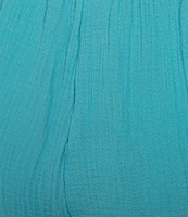 Nottibianche Solid Woven Double Cloth Drawstring Tie Coordinating Sleep Capri Pant