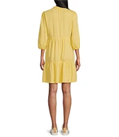 Nurture 3/4 Sleeve Tiered Ruffle Short Dress