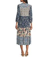 Nurture by Westbound 3/4 Sleeve Floral Button Front Maxi Dress