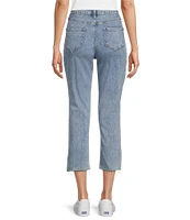 Nurture by Westbound Cropped High Rise Striped Slim Fit Jeans