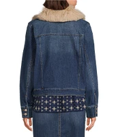 Nurture by Westbound Detachable Faux-Fur Collar Denim Jacket