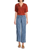 Nurture by Westbound Drawstring Wide Leg Ankle Pull-On Pants