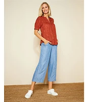 Nurture by Westbound Drawstring Wide Leg Ankle Pull-On Pants