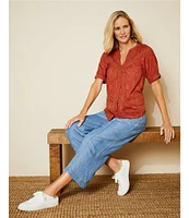 Nurture by Westbound Elbow Sleeve Button Down Top