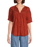 Nurture by Westbound Elbow Sleeve Button Down Top