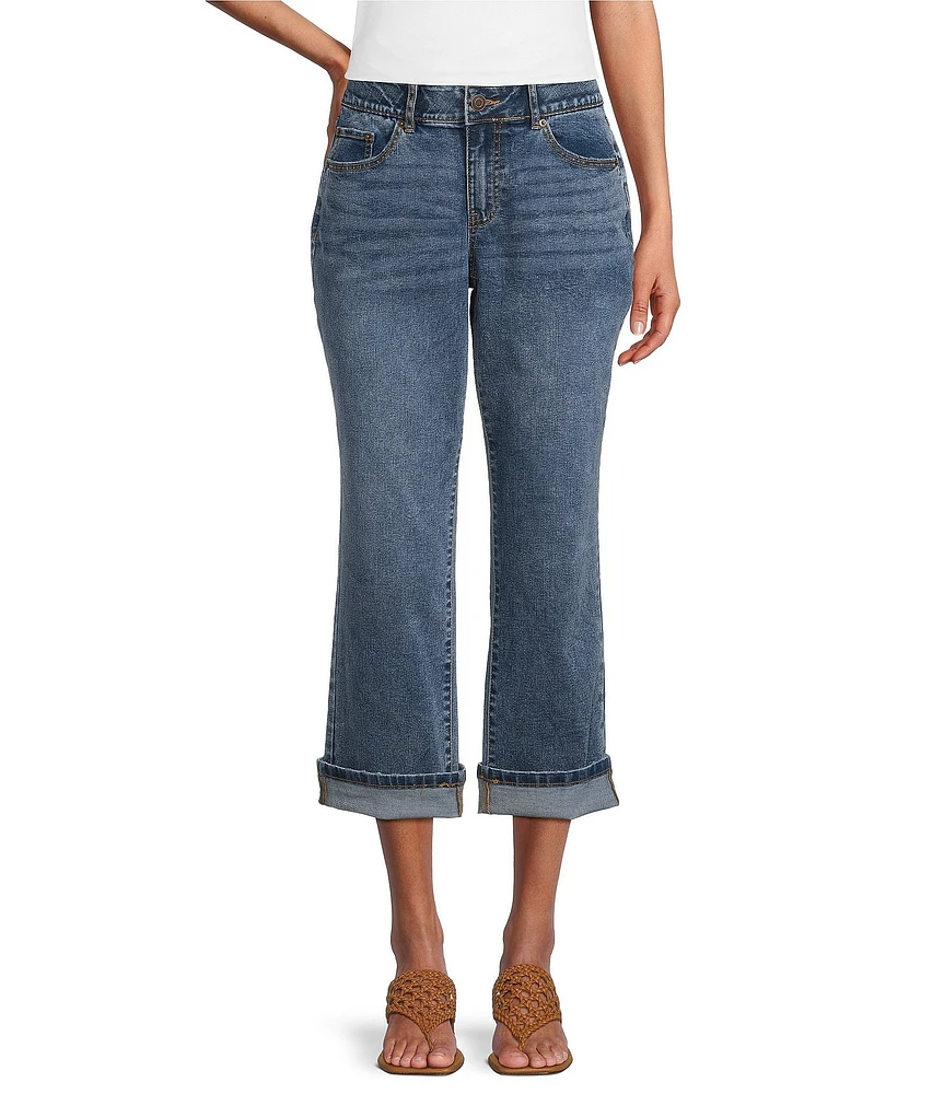 Nurture by Westbound High-Rise 5-Pocket Slim Crop Rolled Cuff Boyfriend Jeans